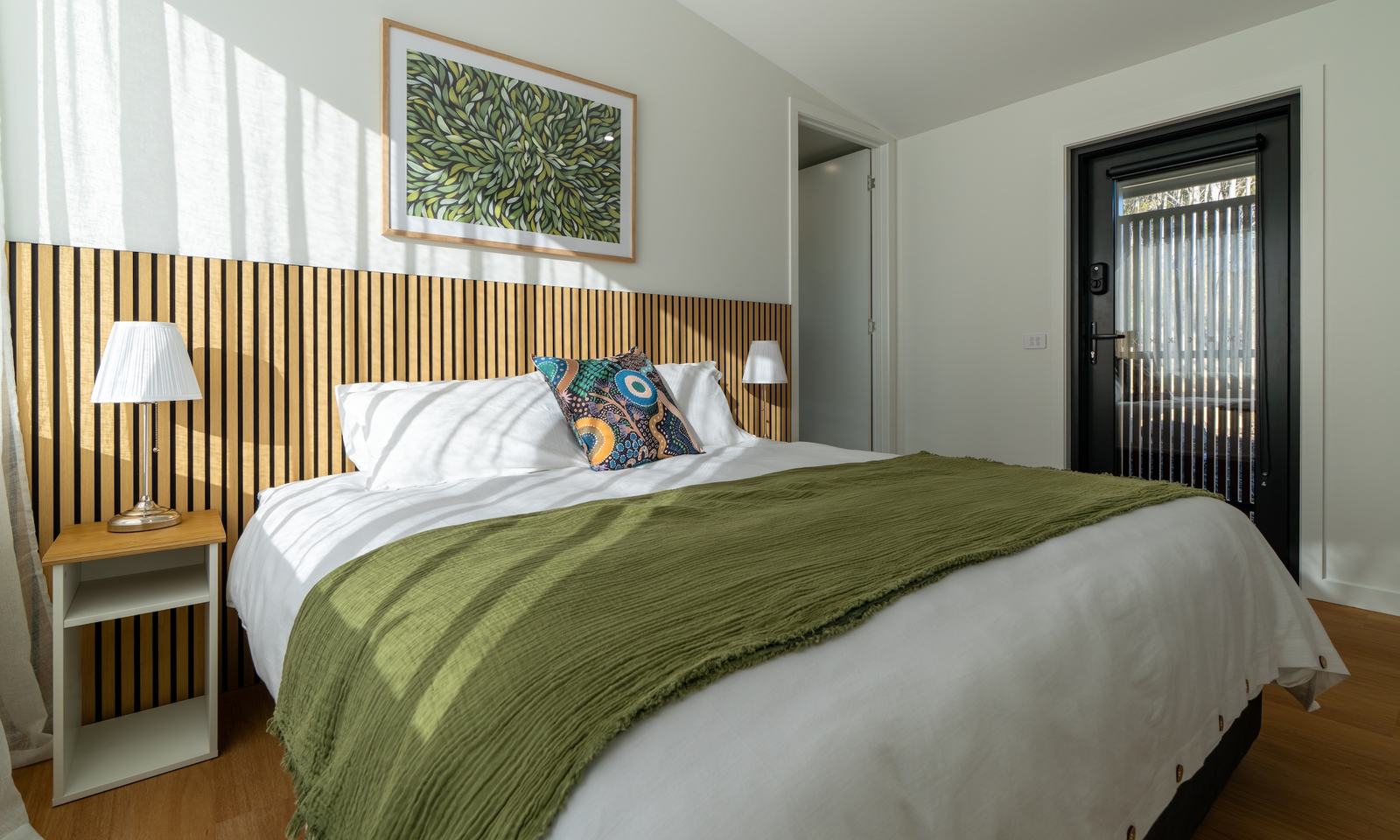 Full bedroom of mosswood cabin