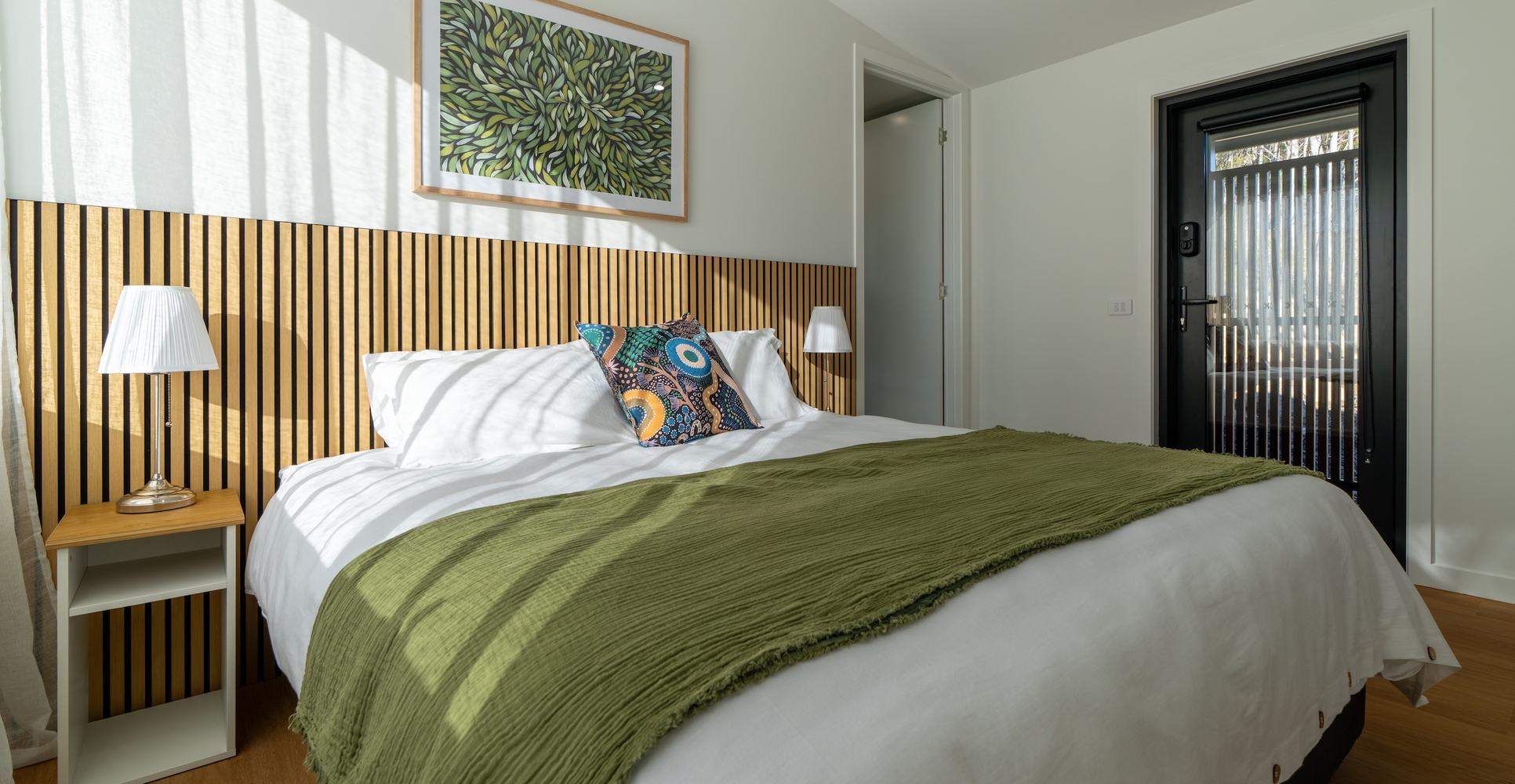 Full bedroom of mosswood cabin