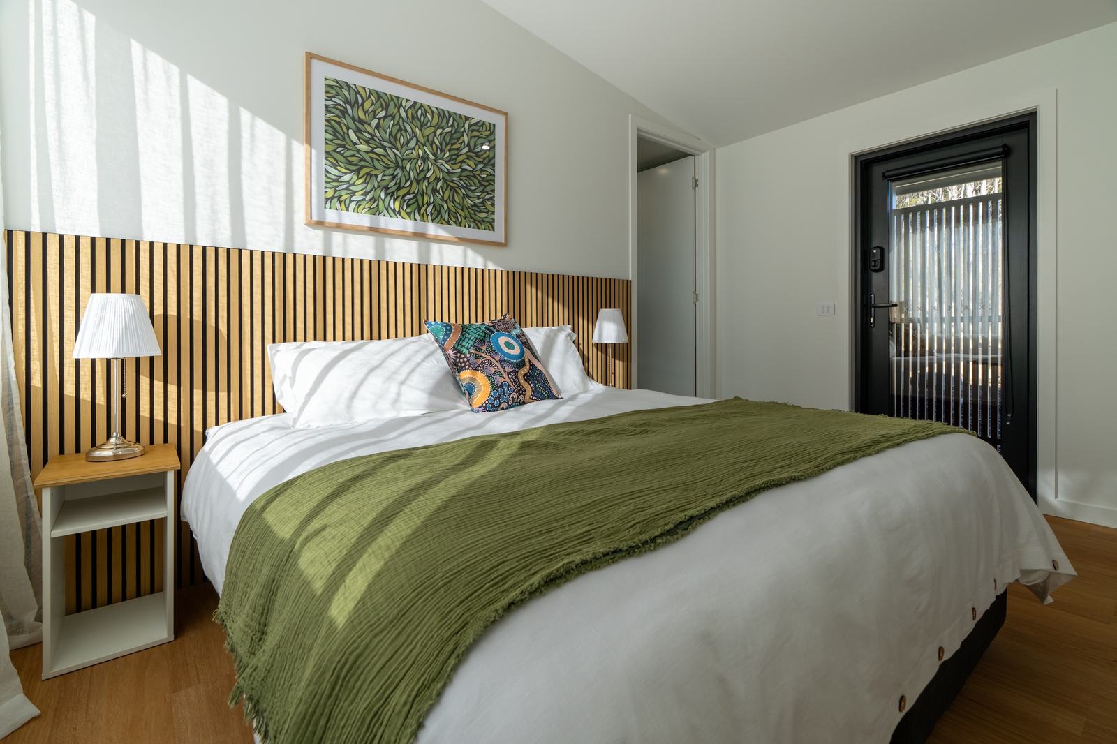 Full bedroom of mosswood cabin
