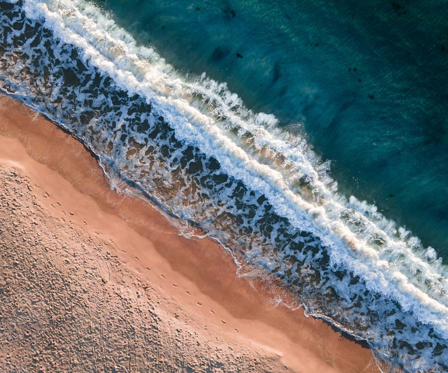 Overhead Drone Photo of Sandy Beach
